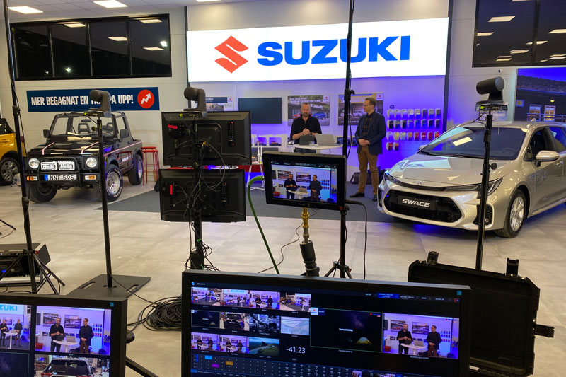 Digitalt event för Suzuki med bilar i studio